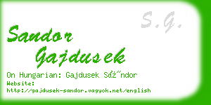 sandor gajdusek business card